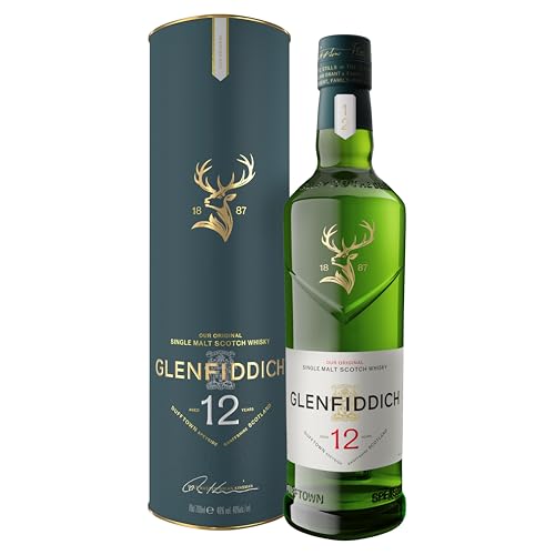 Glenfiddich 12 Jahre Single Malt Scotch Whisky mit Geschenkverpackung - Das Flaschendesign kann variieren