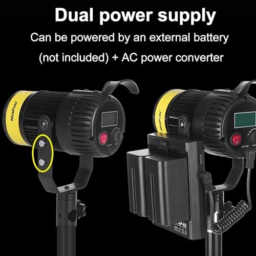 Luz de vídeo LED Diyeeni 3500LM con ángulo de zoom ajustable de 12-50 grados 5