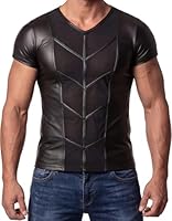 Latex ähnlcihes Herren Wetllook Shirt mit Mesh Einsätzen (mesh_02, XXL)