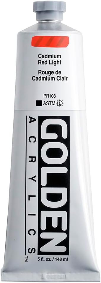 GOLDEN Heavy Body Acrylics, Cadmium Red Light, 5 fl. oz. Tube, Professional Acrylic Paint, Opaque