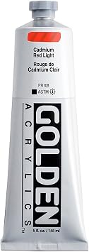 GOLDEN Heavy Body Acrylics, Cadmium Red Light, 5 fl. oz. Tube, Professional Acrylic Paint, Opaque