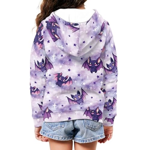 Cute Fashion Kids Girls Full Zip Hoodie Sweatshirt Jacket Long Sleeve Casual Coat Top 6-16 Years2