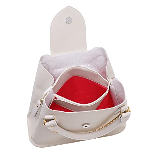 Bolsa Feminina Com Alça de Mão e Ombro Reajustável e Com Bolso Externo + Detalhe em Corrente (Gelo)