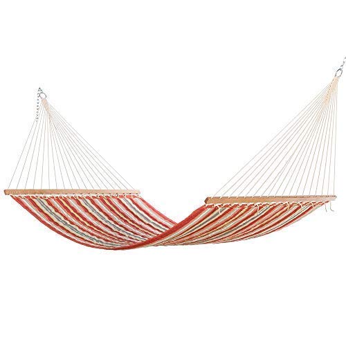 East Coast Hammocks Large Polyester Quilted Hammock - Red and Orange Stripe