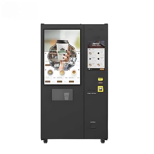 Commercial Fresh Grind Coffee Vending Machine, Bean to Cup Hot & Iced Coffee Maker, Self-Service Espresso Machine with Cash/Card/Mobile Pay for Small Business, Café, Startup