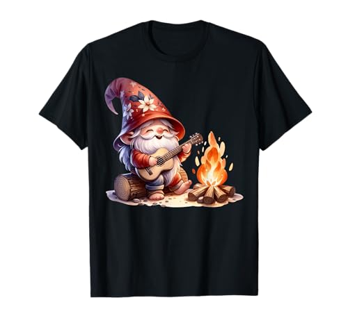 Campfire Themed Camping Gnome For Women Men Kids Camper T-Shirt