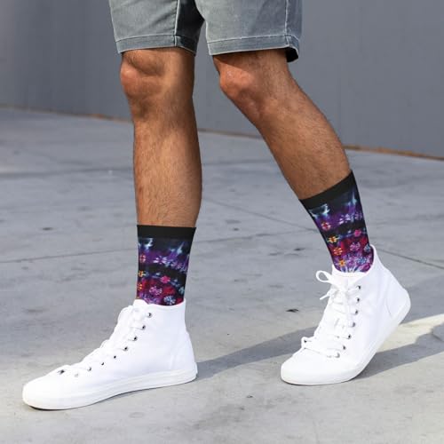 Image of MOLIAN Athletic Crew Cushion Socks Unisex Breathable Mid-Calf Socks for Running Workout