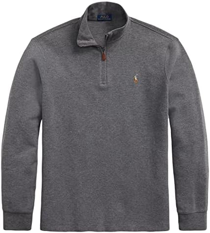 POLO RALPH LAUREN Men's Big & Tall Fleece 1/2 Zip Mock Sweater-BarclyGreySigPony-4XLT