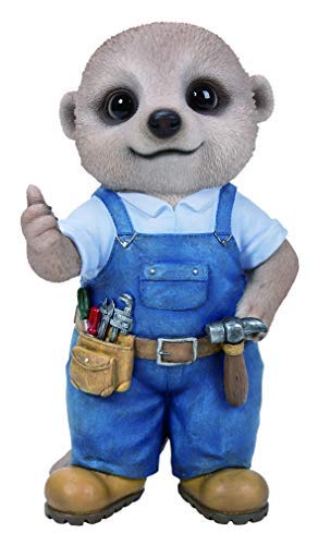 Vivid Arts - Baby Meerkat Home or Garden Decoration (Handyman), Blue