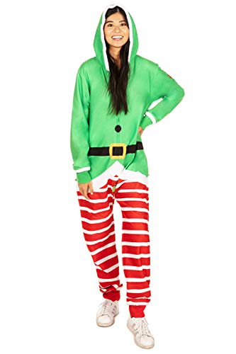 Tipsy Elves' Women's Elf Jumpsuit - Green Christmas Helper Holiday Onesie Size X-Large