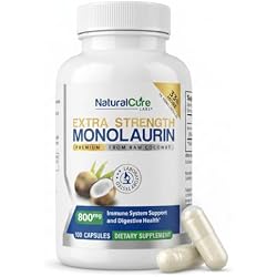 Natural Cure Labs Extra Strength Monolaurin 800mg, 100 Capsules, 33% More