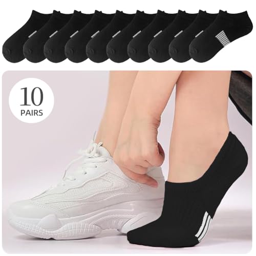 Women's Ankle Cotton Socks Low Cut Athletic Running Soft Thin No Show White Socks 6-10 Pairs2