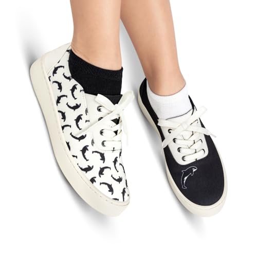 Image of Hot Chocolate Design All-Day Women's Lace-Up Sneakers | Canvas Upper, Cushioned Footbed with Arch Support, Flexible Rubber Outsole, Vegan Construction, Casual Everyday Sneakers