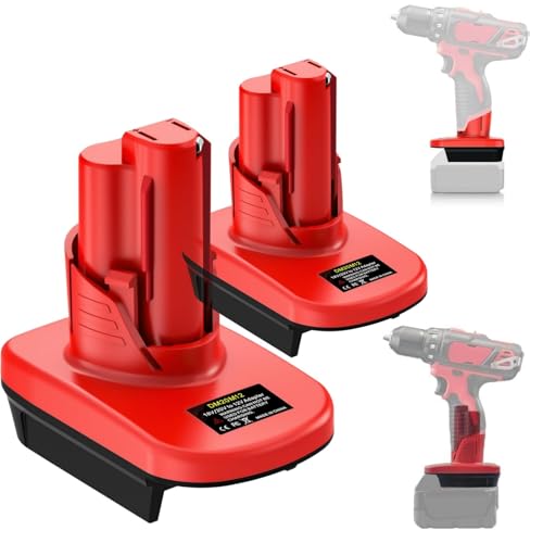 YUHDWRE MIL18M12 Battery Adapter for Milwaukee M-18 to M-12, Adapter Converter for Milwaukee 18V Battery to 12V Power Tools (2 Pack)