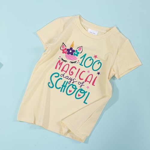 Image of 100 Days of School Shirt Girls and Kids Unicorn Heart Shirt