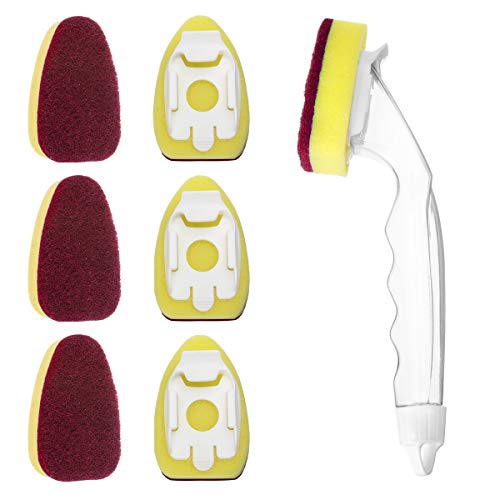 1 Dish Wands and 7 Refill Replacement Heads,CAMTOA Dish Wand Refills Sponge Heads,Heavy Duty Dish Wand Sponge for Kitchen Sink Cleaning Brush