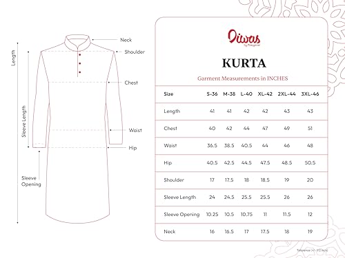 Image of DIWAS BY MANYAVAR Men's Cotton Blend Printed|Sequined Kurta (1pc)