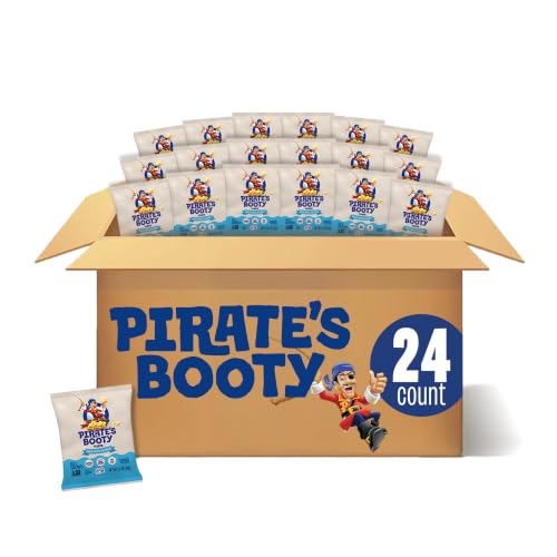 Pirate's Booty Aged White Cheddar Cheese Puffs, Gluten-Free, Kids Snacks, 0.5oz (24ct)