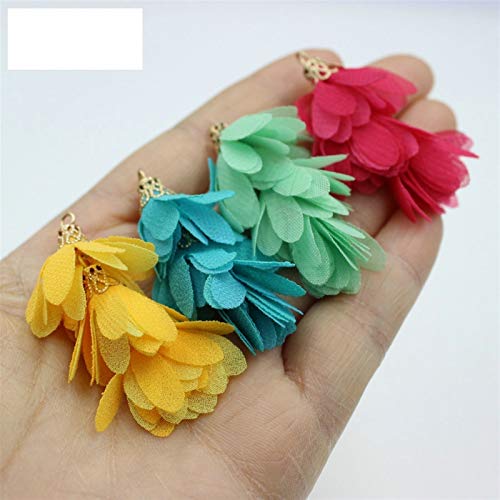 Chiffon Multi Capa Tassels Borla ligera para evitar pendientes pesados en DIY 6