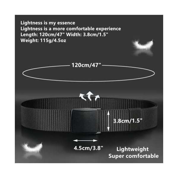 Ginwee 8 Pack Nylon Military Tactical Plastic Buckle Belt Webbing Canvas Outdoor Web Belt - Image 5