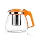 WANGXIAOYUE Tetera Tetera de Vidrio Resistente al Calor Filtro de té Té Rojo Tetera Tetera Tetera Office Bubble Tea 900ml Hervidor eléctrico (Color : Orange)