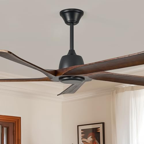 LVYEAYOU 60 Inch Solid Wood Ceiling Fan No Lights, (Dark Walnut Blades) by LVYEAYOU - Used condition - Image 9