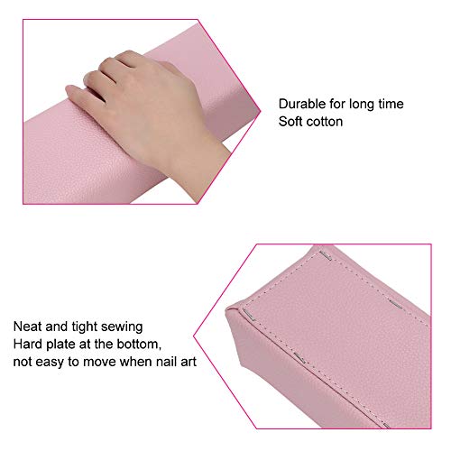 Paznokcie Podpórka Manicure Poduszka do rąk do paznokci Miękka i trwała poduszka do manicure ze skóry PU do paznokci na stół do paznokci 30 x 9,5 x 6,5 cm (różowy)
