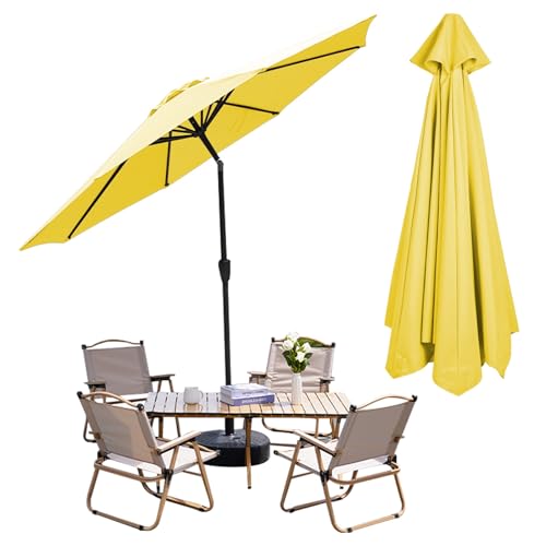 Parasol de terrasse rafraîchi par une bâche de jardin lavable et résistante aux UV extérieurs