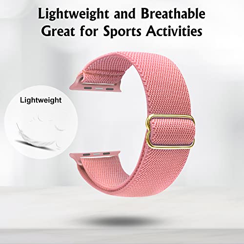 Image of Arae Stretchy WatchBand Compatible for Apple Watch Band 49 /45 /44 /42 /41 /40mm /38mm Comfortable Adjustable Sport Band for iWatch Series 10 9 8 7 6 5 4 SE 3 2 1 Women Men