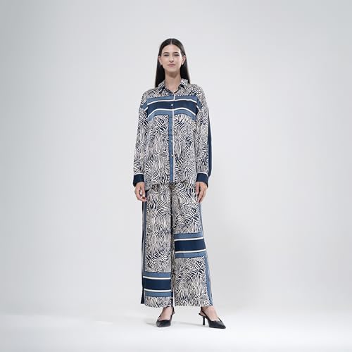 YUSHE 2 Piece Set Zebra Print Shirt With Wide Leg Pant Office Wear Coord Set Dress Summer 2025 Director Boss Bold Fashion2