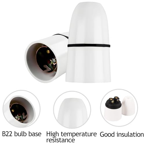 4 Pcs Light Fittings Ceilings, Suspended Bayonet Ceiling Light Fittings, B22 Ceiling Rose Lamp Holders For Secure Bulb Installation, Indoor Ceiling Pendant Fixtures For Home Or Workspace - Image 3