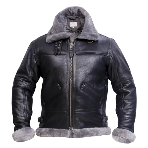 B3 Bomber Jacket Aviator Real Shearling B3 Bomber Jacket Winter Grey