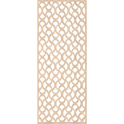 Image of 9 3 /8 inchW x 24 3 /8 inchH x 1 /4 inchT Resort Decorative Fretwork Wood Wall Panels, Red Oak