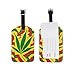 ALAZA Marihuana-Blatt von Cannabis Colorful Luggage Tag PU-Leder-Tasche Tag Travel Koffer ID Identifier-Gepäck-Aufkleber