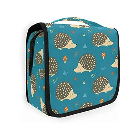 Moyyo Hedgehogs Hanging Travel Toiletry Bag Cosmetic Makeup Bag Portable Wash Bag Toiletry Travel Bag for Women Men Girls Kids Toiletry Organizer for Travel Business Trip Gym Camping Cover