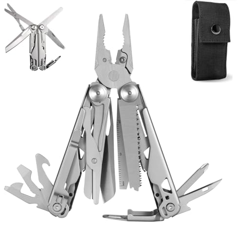 Maerd P11 Multitool Camping, 19in1 Multi Tools Pocket and Every Day Carry, Outdoorsman Survival Camping EDC Multitools, Saw, First Aid Scissors, Sturdy Spring Pliers, Hexagon Wrench
