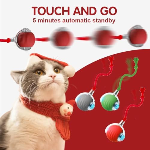 Genérico Juguete Interactivo para Gatos y Perros, 2026 Pelota Interactiva para Perros, Juguetes Resistentes para Perros, Juguetes para Gatos, Juguetes Interactivos Inteligentes para Perros (Red) - imagen 6