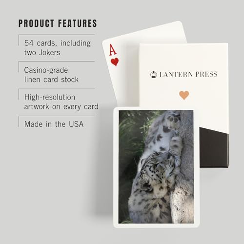 Baraja de Poker Lantern Press Snow Leopard 52 Cartas miniatura 3