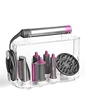 Affogato Storage Holder Compatible with Dyson Airwrap Styler Accessories, Acrylic 6 Holes Countertop Organizer Stand, Desktop Organizer for Storage Long Barrel Attachments for Bathroom