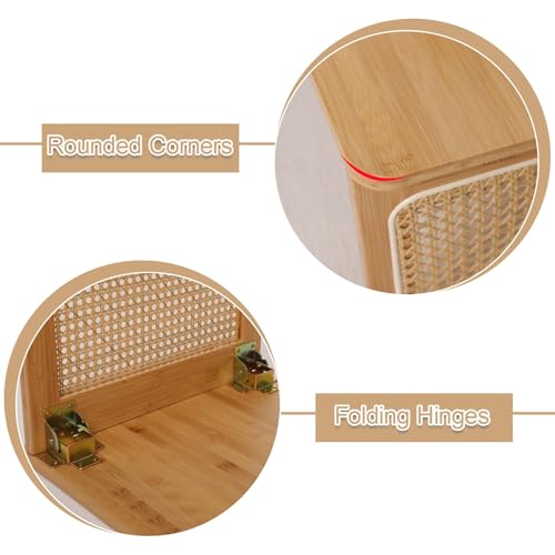 Table basse japonaise en bambou naturel massif salon chic - 7
