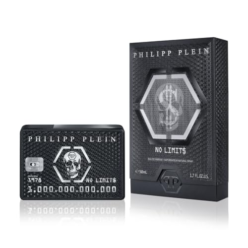 Philipp Plein – Eau de Parfum No Limits 50 ml – Perfume para Hombres – Notas Orientales y Amaderadas – Un Tatuaje Olfativo Indeleble y Sensual – Oriental Amaderado – Frasco de Vidrio Lacado en Negro