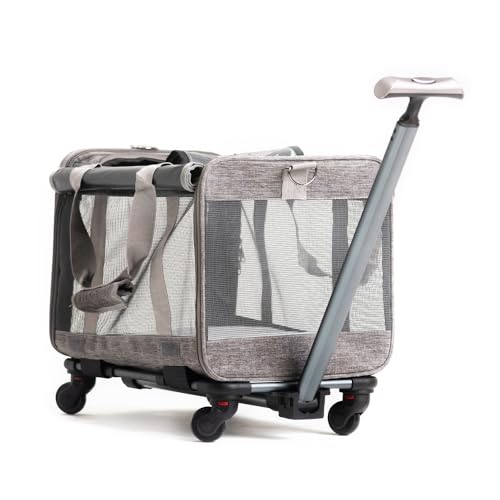 Bolsa Transporte Pet Com Rodinhas MADOG Wind Wheels Cinza