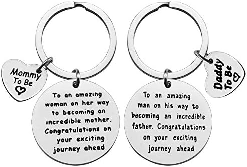 Mom to Be Gift Daddy to Be Keychain Pregnancy Announcement Gift To An Amazing Man/Woman to Becoming An Incredible Father/Mother Keychain Set Baby Announcement Jewelry Gift Parents to Be Gift