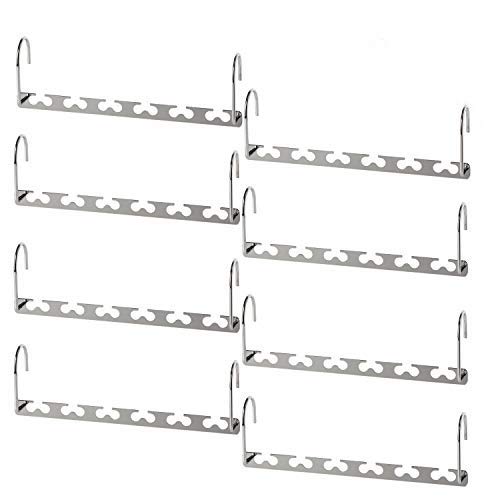 Bloberey Space Saving Hangers Metal Magic Cascading Hanger 10 Inch 6 x 2 Slots Closet Clothing Hanger Organizers(Pack of 8)