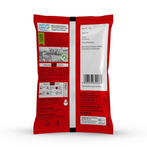 Image of Natureland Organics Red Rice 1 Kg (Total 2 Kg) - Organic Rice