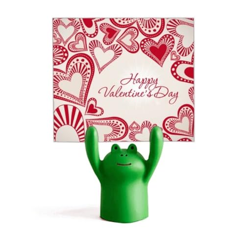 Porte-mémo grenouille et cœurs rouges pour décorer votre bureau avec amour