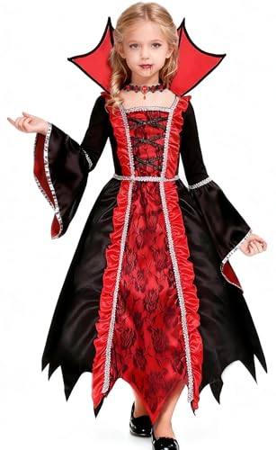 SKCAIHT - Disfraz de vampiro para niñas, Halloween, gótico, victoriano, fiesta de disfraces de vampiro...