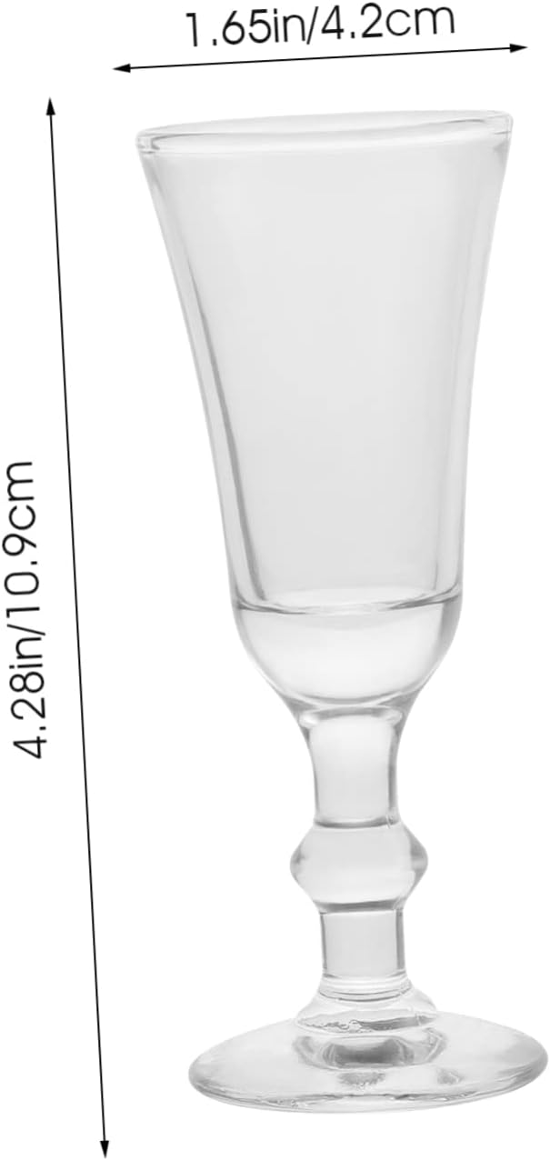 GLEAVI 6pcs Clear Glasses with Stemmed Design for Parties and Home Bar Transparent Cocktail and Wine Goblets Smooth Surface Drinking Cups for Banquets and Celebrations