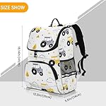 Backpack with Reflective Strip for Kids Boys Girls Elementary School Bag Removable Chest Strap (Tractor) - Image 3