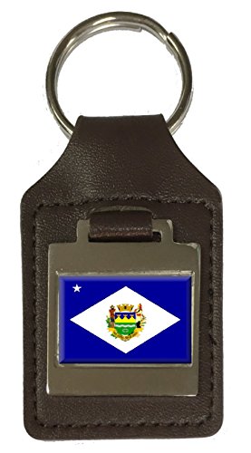 Porte-clés en cuir gravé Taubate City Sao Paulo idée cadeau souvenir originale